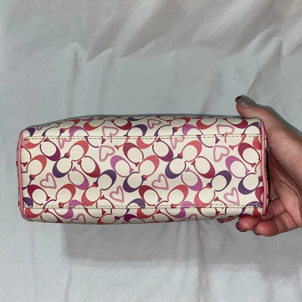 Vintage Gorgeous Coach Heritage Tattersall Bias Hearts logo cosmetic bag